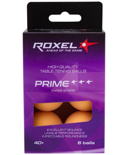 Мяч для настольного тенниса ROXEL 3* Prime (6 шт.) оранжевый Мяч для настольного тенниса ROXEL 3* Prime (6 шт.) оранжевый