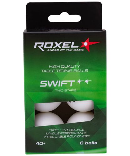 Мяч для настольного тенниса ROXEL 2* Swift (6 шт.) белый