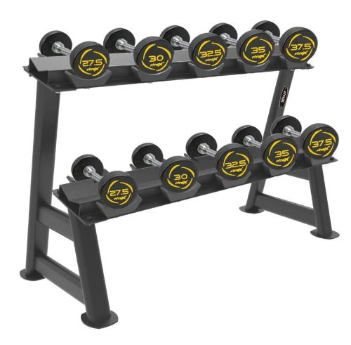 Комплект полиуретановых гантелей 27,5-37,5 кг (5 пар)  со стойкой FITEX PRO FTX-416.1