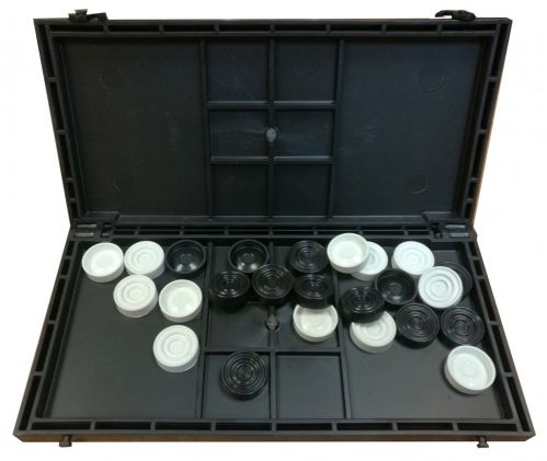 Шашки обиходные пластиковые с пластиковой шахматной доской 30 см#3