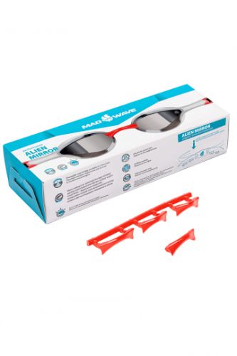 Очки для плавания MADWAVE ALIEN Mirror (красный)#4