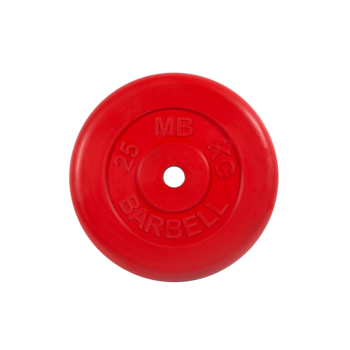 Диск обрезиненный 25кг, d=31мм (красный) MB Barbell MB-PltC31-25