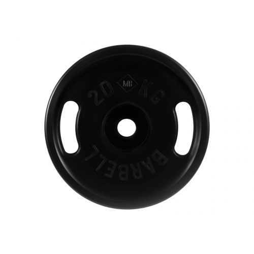 Диск обрезиненный с ручками 20кг, d=51мм (черный) MB Barbell MB-PltBS-20