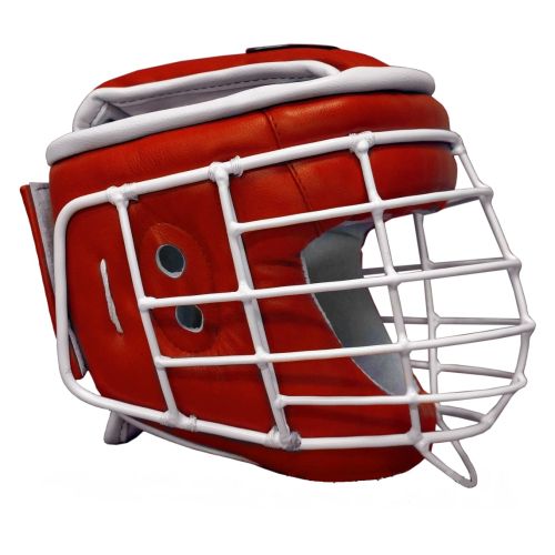 Шлем для армейского рукопашного боя ТИТАН-2 с белой маской, M (иск.кожа)