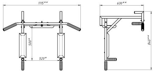 Турник-брусья-пресс 3 в 1 навесной (разборный) СТ-359#3
