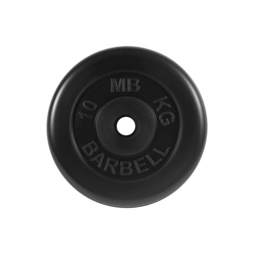 Диск обрезиненный 10кг, d=26мм (черный) MB Barbell MB-PltB26-10
