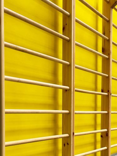 Стенка гимнастическая с выносом "Стандарт" 1800х800х135мм (боковины из массива сосны, березовые перекладины, в деталях) СТП-17#3