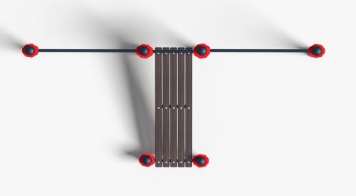 Турник уличный двойной с лавкой для пресса Воркаут ТС-36#7