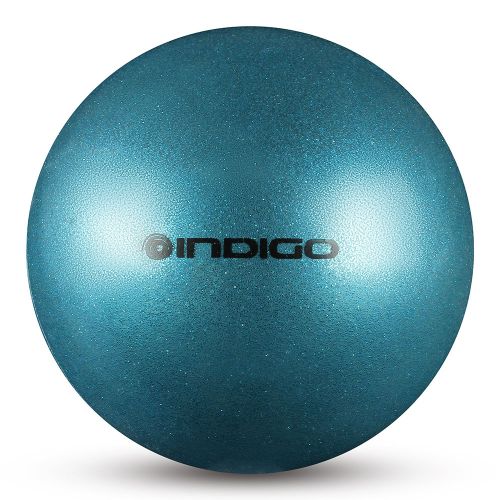 Мяч для художественной гимнастики INDIGO IN119-LB d=15 см (голубой металлик с блестками)