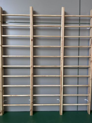 Стенка гимнастическая "Стандарт" 2200х800х135мм (боковины из массива сосны, березовые перекладины, в деталях) СТП-76#2