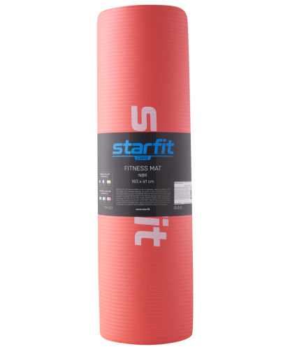 Коврик для йоги и фитнеса STARFIT FM-301 NBR 183x61х1,5 см (коралловый)#3