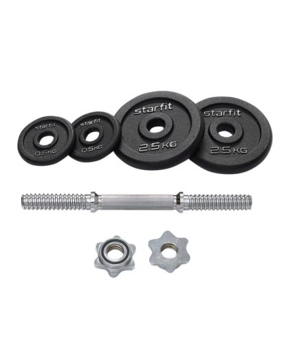Гантель разборная чугунная STARFIT DB-715 7 кг Гантель разборная чугунная STARFIT DB-715 7 кг