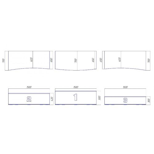 Пьедестал прямоугольный Гранд 1500х700х500 мм#3