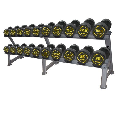 Комплект полиуретановых гантелей 12,5-35 кг (10 пар) со стойкой FITEX PRO FTX-415.1