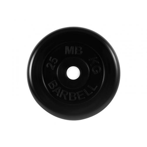 Диск обрезиненный 25кг, d=51мм (черный) MB Barbell MB-PltB51-25