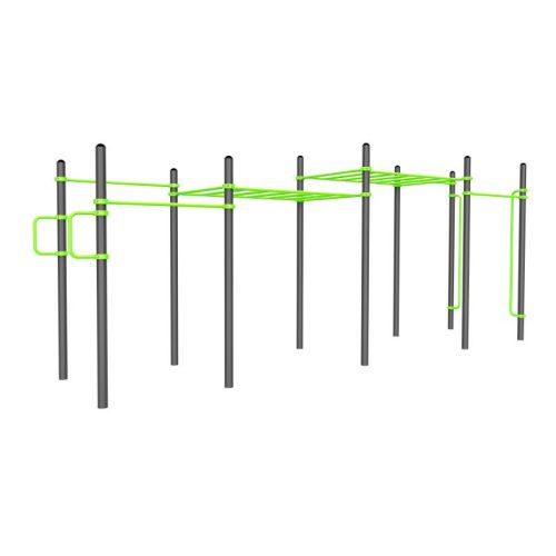 Воркаут (поручни, 2 турника, рукоход клас. 2 ур., 2 перекладины, перекладины верт.) ZAVODSPORTA W324