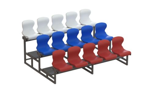 Трибуна сборно-разборная 3-х рядная на 15 мест СТ-230 Трибуна сборно-разборная 3-х рядная на 15 мест СТ-230