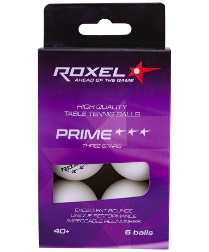 Мяч для настольного тенниса ROXEL 3* Prime (6 шт.) белый Мяч для настольного тенниса ROXEL 3* Prime (6 шт.) белый