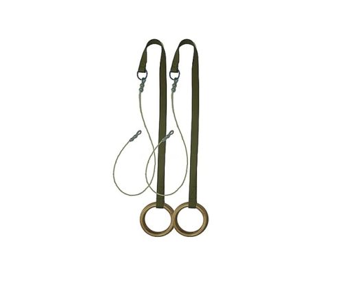 Кольца гимнастические d=230 мм с тросом 3 м (деревянные) Кольца гимнастические d=230 мм с тросом 3 м (деревянные)