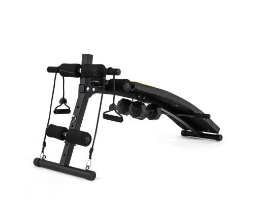 Скамья для пресса DFC D102RY (с гантелями и эспандерами)#4