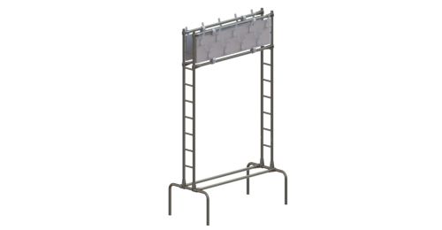 Вешалка гардеробная двухсторонняя L=1000 мм (18 крючков, HPL-пластик) СТД-4