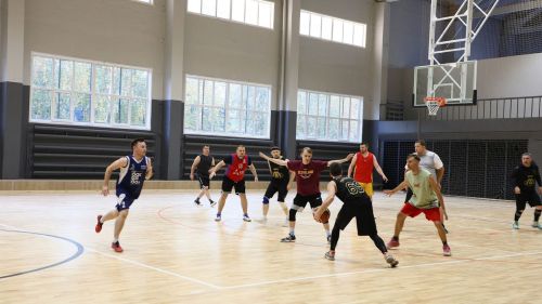 Щит баскетбольный со складной фермой на электроприводе (к-т: ферма потолочная, щит из закаленного стекла 10мм, протектор, аморт. кольцо, сетка) СТ-191#16