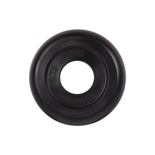 Диск обрезиненный 0,75кг, d=26мм (черный) MB Barbell MB-PltB26-0,75