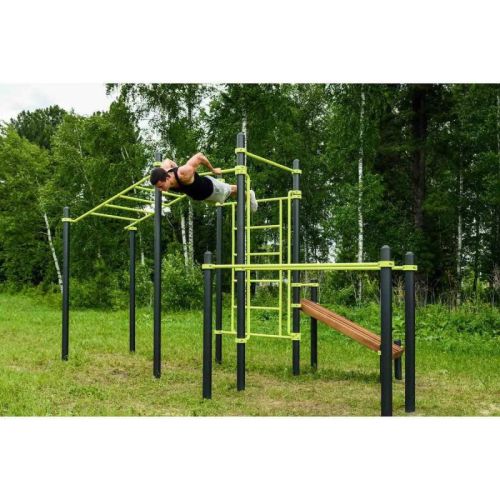 Воркаут (рукоход, швед. стенка, 2 переклад., переклад. верт., накл. скамья, брусья) ZAVODSPORTA W237#6