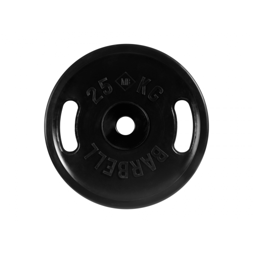 Диск обрезиненный с ручками 25кг, d=51мм (черный) MB Barbell MB-PltBS-25