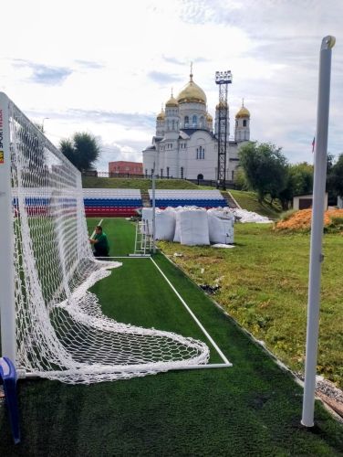 Ворота футбольные 7,32х2,44 м алюминиевые 100x120 мм стационарные SPORTWERK (SpW-AG-732-1)#8 Ворота футбольные 7,32х2,44 м алюминиевые 100x120 мм стационарные SPORTWERK (SpW-AG-732-1)#8