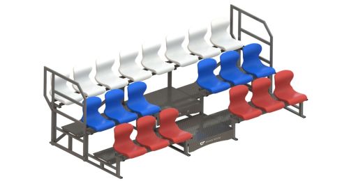 Трибуна сборно-разборная 3-х рядная на 20 мест СТ-211 Трибуна сборно-разборная 3-х рядная на 20 мест СТ-211