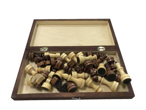 Шахматы обиходные лакированные 29 см (с темной доской)#3