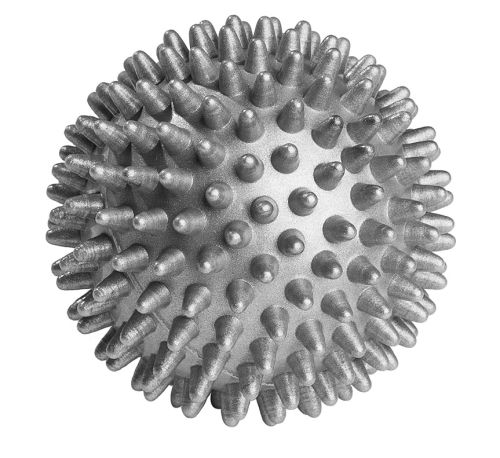Массажный мяч MADWAVE SPIKY MASSAGE BALL 7,5 см (серебро)