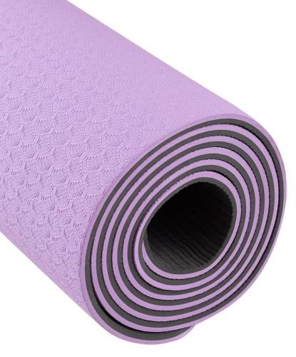Коврик для йоги и фитнеса STARFIT FM-201 TPE 183х61х0,6 см (фиолетовый пастель/серый)#2