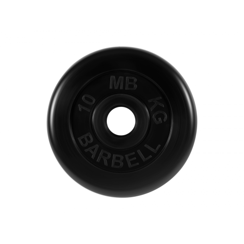 Диск обрезиненный 10кг, d=51мм (черный) MB Barbell MB-PltB51-10