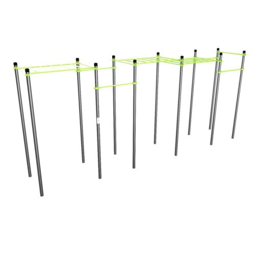 Воркаут (рукоход трехуровневый, 5 турников) ZAVODSPORTA W262