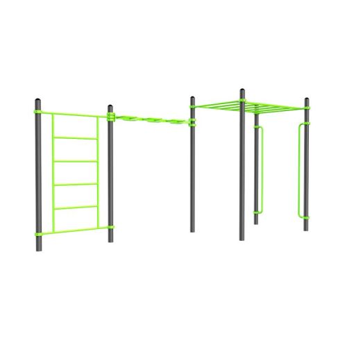 Воркаут (шведская стенка, рукоход-змеевик и классический, перекладины вертикальные) ZAVODSPORTA W323