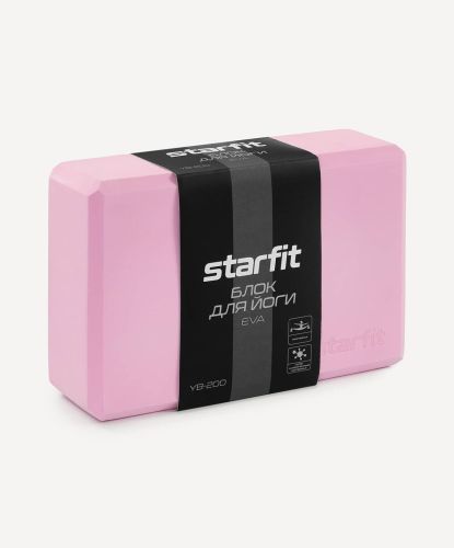 Блок для йоги STARFIT Core YB-200 EVA 22,5х15 см (розовый пастель)#4