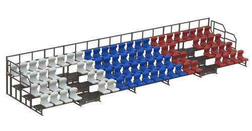 Трибуна сборно-разборная 4-х рядная на 84 мест СТ-293 Трибуна сборно-разборная 4-х рядная на 84 мест СТ-293