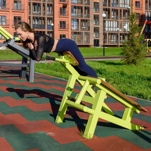 Уличный тренажер Скамья для пресса + гиперэкстензия ZAVODSPORTA Fix-1709#8