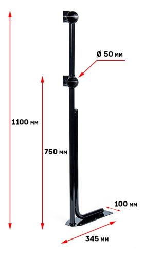 Кронштейн для хореографического (балетного) станка угловой напольный двухрядный#2 Кронштейн для хореографического (балетного) станка угловой напольный двухрядный#2