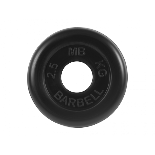 Диск обрезиненный 2,5кг, d=51мм (черный) MB Barbell MB-PltB51-2,5