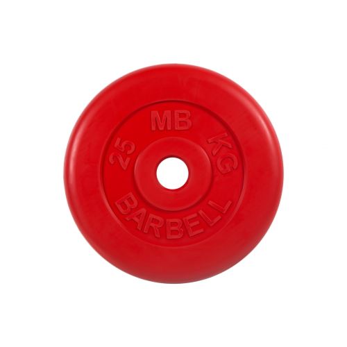 Диск обрезиненный 25кг, d=51мм (красный) MB Barbell MB-PltC51-25
