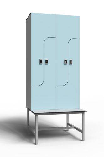 Шкаф для раздевалок ЛДСП Z 2-2 на скамье-подставке (2 секции) 1850х864х500 мм#8