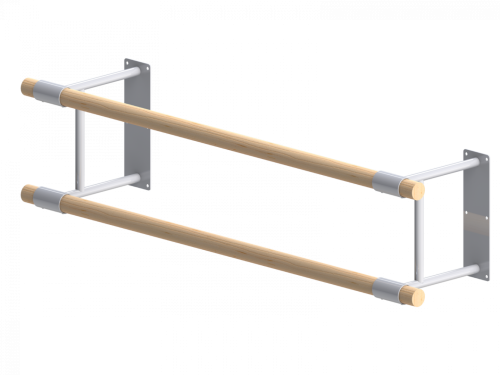Хореографический (балетный) станок настенный двухрядный 2000 мм (бук) СТ-103 Хореографический (балетный) станок настенный двухрядный 2000 мм (бук) СТ-103