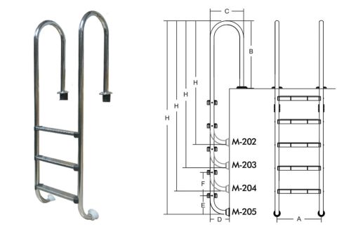 Лестница для бассейнов M (4 ступени)