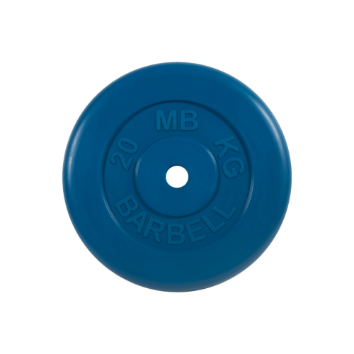 Диск обрезиненный 20кг, d=26мм (синий) MB Barbell MB-PltC26-20