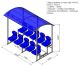 Трибуна 2-х рядная на 10 мест (с навесом из поликарбоната) СТ-17#3