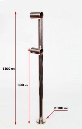 Кронштейн для хореографического (балетного) станка напольный двухрядный М18 (нержавеющая сталь)#3 Кронштейн для хореографического (балетного) станка напольный двухрядный М18 (нержавеющая сталь)#3