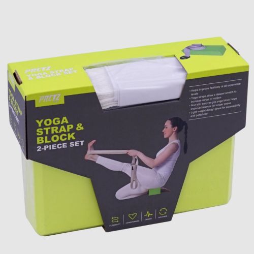 Блок для йоги с ремнем PRCTZ YOGA STRAP & BLOCK 2-PIECE SET#5 Блок для йоги с ремнем PRCTZ YOGA STRAP & BLOCK 2-PIECE SET#5